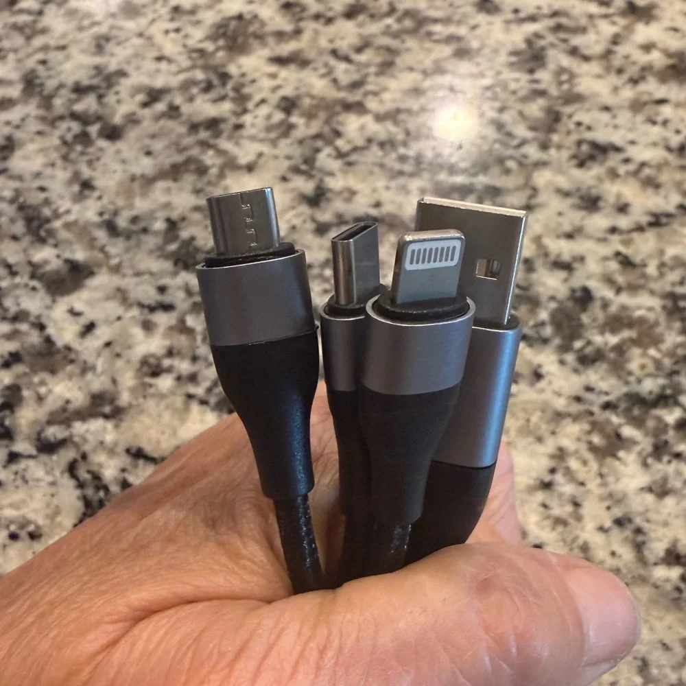 2 packs of Black Multi-Port Charging Cables